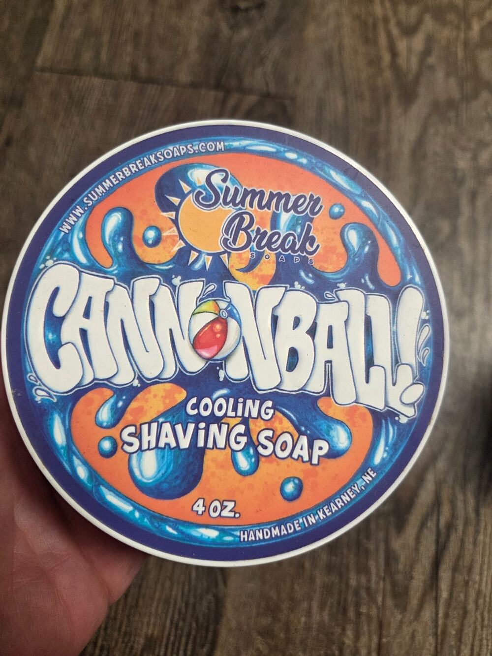 Cannon Ball Summer Break Cooling Shaving Soap Artisan 4oz Made in Nebraska USA